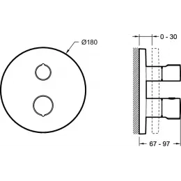 Лицевая часть встраиваемого смесителя Modulo хром, 2 функции E75390-CP Jacob Delafon