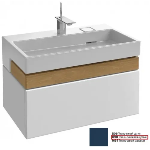 Модуль под раковину Terrace 80х48х38 см, темно-синий глянцевый, верхний ящик из цельного дерева, система push-to-open EB1186-G98 Jacob Delafon
