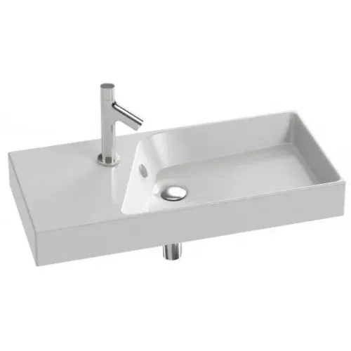 Подвесная раковина Formilia Rythmik 80х37х8,5 см, одно отверстие для смесителя, санфарфор EXP112-00 Jacob Delafon