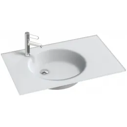 Встраиваемая сверху раковина Odeon Rive Gauche 80,6х51,5 см, матовый белый, стекло, с отв. под смеситель EB2562-DE1 Jacob Delafon