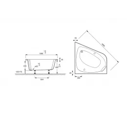 Акриловая ванна Odeon Up 140х140 см, производство Россия, асимметричная E6070RU-00 Jacob Delafon