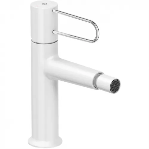 Смеситель для биде Odeon Rive Gauche ручка хром, белый цвет, с донным клапаном E21033-CP-00 Jacob Delafon