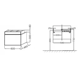Модуль под раковину Terrace 60х48х38 см, черный матовый, верхний ящик из цельного дерева, система push-to-open EB1185-M61 Jacob Delafon