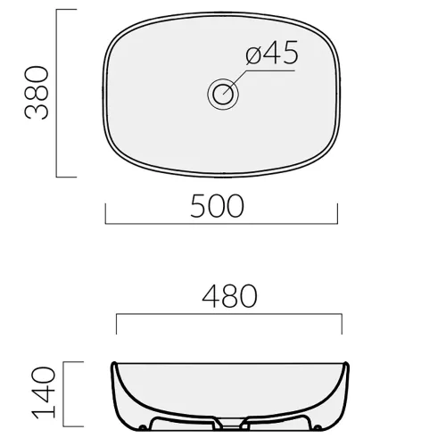 Раковина накладная GALASSIA DREAM 7301NEMT