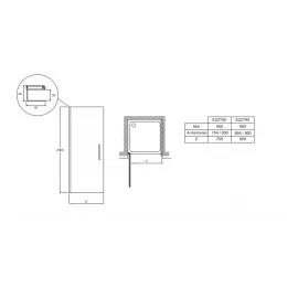 Душевая дверь в нишу Contra 100х200 см, реверсивная, 6 мм E22T100-GA Jacob Delafon