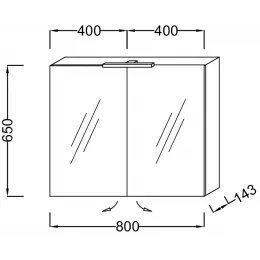 Зеркало Rythmik 80х65 см, серый антрацит глянцевый, с подсветкой EB796RU-442 Jacob Delafon