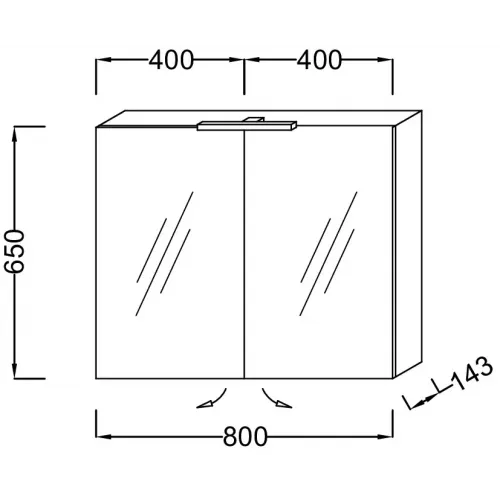 Зеркало Rythmik 80х65 см, серый антрацит глянцевый, с подсветкой EB796RU-442 Jacob Delafon