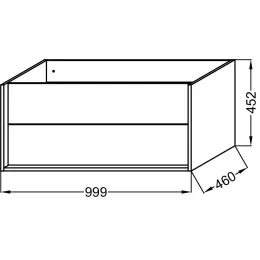Модуль под раковину Vivienne 100х46х45 см, корпус: дуб табак; фасад: черный сатин, без ручек EB1585-E52-S14 Jacob Delafon