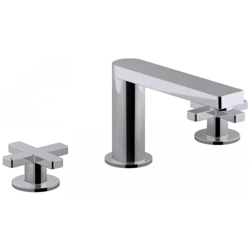 Смеситель на горизонтальную поверхность (деку) с изливом Composed крестообразный вентиль, без выхода на душ, на 3 отв., неповоротный излив E73060-3-CP Jacob Delafon