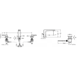 Смеситель для раковины на 3 отверстия Avid с донным клапаном E97352-CP Jacob Delafon