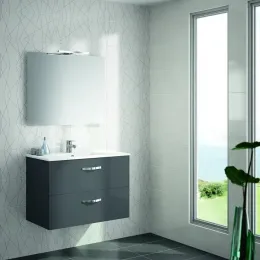 Модуль с раковиной Ola 81 см, с двумя ящиками, плавное закрывание , раковина-столешница, серый антрацит, подвесной монтаж EB1098-RU+EB391RU-N14+EXTA112-00 Jacob Delafon