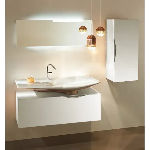 Комплект мебели для ванной Stillness 120 см, белый блестящий лак, с подогревом, с подсветкой, подвесной монтаж E1292-00+EB2000-G1C+EB2008-NF Jacob Delafon