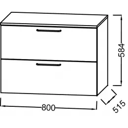 Тумба для ванной Odeon Rive Gauche 2 ящика, ручки золото, алый глянцевый 80х51,5 см EB2548-R8-G1J Jacob Delafon
