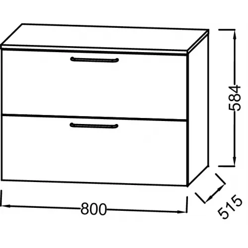 Тумба для ванной Odeon Rive Gauche 2 ящика, ручки золото, алый глянцевый 80х51,5 см EB2548-R8-G1J Jacob Delafon