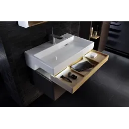 Модуль под раковину Terrace 150х48х38 см, светло-коричневый блестящий, 1 ящичек для аксессуаров из цельного дерева и 2 выдвижных ящика, система push-to-open EB1189-G80 Jacob Delafon