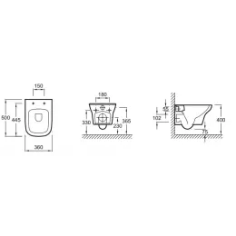 Комплект унитаза с инсталляцией Vox клавиша хром, с микролифтом, безободковый, быстросъемное, с кнопкой Set VOX E29025-NF Jacob Delafon