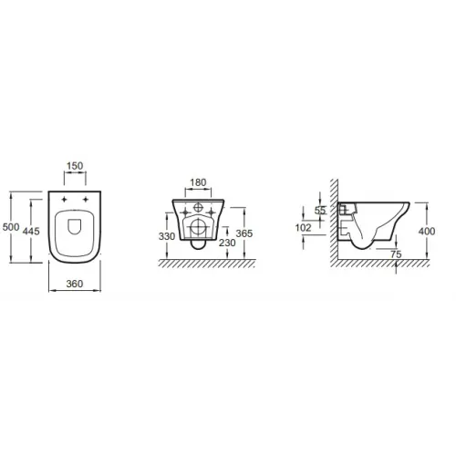 Комплект унитаза с инсталляцией Vox клавиша хром, с микролифтом, безободковый, быстросъемное, с кнопкой Set VOX E29025-NF Jacob Delafon