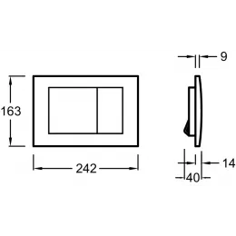 Клавиша смыва хром/велюр, хром, сталь, механическая, олеофобная, антивандальная E4325-38R Jacob Delafon
