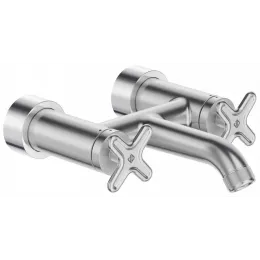 Настенный смеситель Nouvelle Vague матовый хром, с выходом на душ (без лейки), неповоротный излив E78350-CAT Jacob Delafon