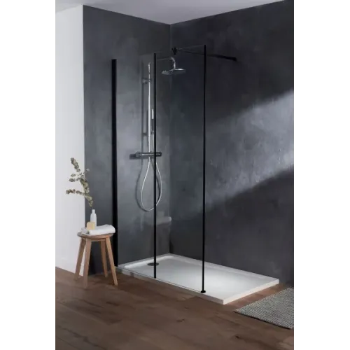 Душевая перегородка Walk-In Serenity 100х200 см, анти-известковое покрытие, 6 мм, черный профиль E14W100-BLV Jacob Delafon