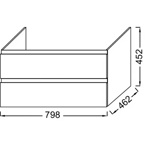 Модуль под раковину Madeleine 80х46х45 см, 2 ящика, белый матовый EB2053-J51 Jacob Delafon