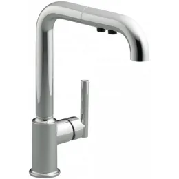 Смеситель для кухни с выдвижной лейкой Purist поворотный излив 7505D-CP Jacob Delafon