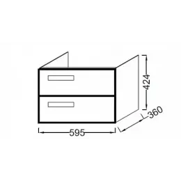 Комплект мебели для ванной Formilia Rythmik 60 см, квебекский дуб, с подсветкой, подвесной монтаж EXQ112-Z-00+EB1411-NF+EB1301-E10 Jacob Delafon