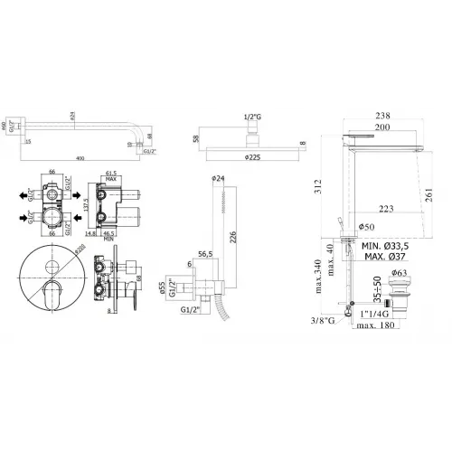 Комплект для душа Paffoni Candy KITCA018RCR085