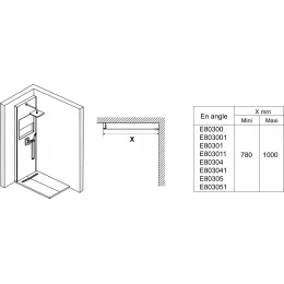 Душевой сет со стеновой панелью Ecrin 100х233,5 см, облачно-серый, в угол, круглая лейка, термостат, верхний душ, с лейкой E80301-D35 Jacob Delafon