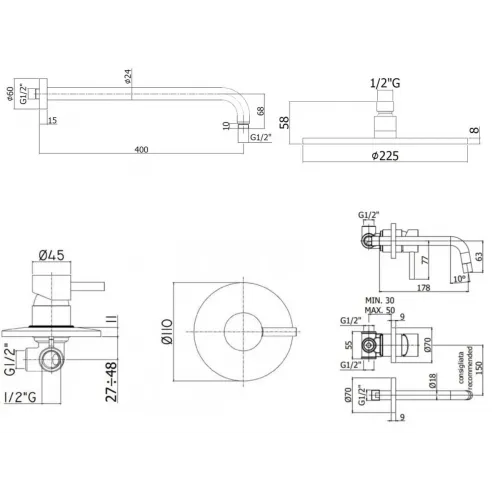 Комплект смесителей PAFFONI Light KITLIG011CR006
