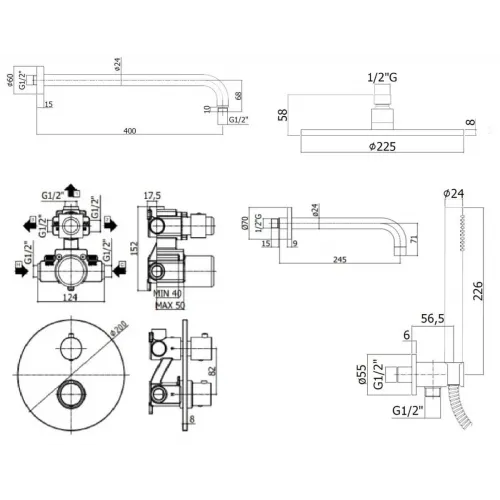 Комплект для ванны PAFFONI Light KITLIQ019NO141