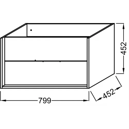 Модуль под раковину Vivienne 80х46х45 см, корпус дуб табак, фасад аквамарин стаин, без ручек EB1584-E52-S50 Jacob Delafon