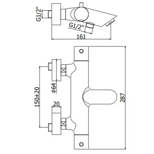 Смеситель для ванны Paffoni Light LIQ022NO
