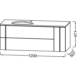 Модуль под раковину Nouvelle Vague 120х51,2х46,8 см, 2 ящика, ореховое дерево EB3042-E16 Jacob Delafon