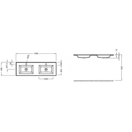 Мебельная раковина Vox 140,6х46,5 см, белая глянцевая EB2100-DD1 Jacob Delafon