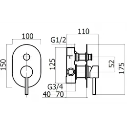 Комплект смесителя для душа Plumberia Selection KIT1001CR