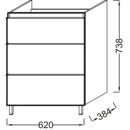 Модуль с раковиной Odeon Up 65 см, серый дуб, шарниры справа, с правым крылом, подвесной монтаж E4757G-00+EB991D-E71 Jacob Delafon