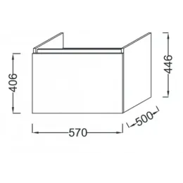 Модуль под раковину Parallel 57х50х44,6 см, белый блестящий EB514-N18 Jacob Delafon