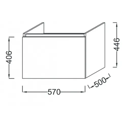 Модуль под раковину Parallel 57х50х44,6 см, белый блестящий EB514-N18 Jacob Delafon