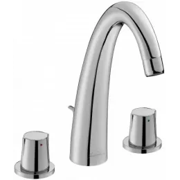 Смеситель для умывальника Elevation на три отверстия, неповоротный излив, с донным клапаном E18871-CP Jacob Delafon