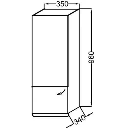 Шкаф Odeon Up 35х34х96 см, шарниры слева, 1 ящик + 2 полки, 2 крючка, полотенцедержатель, императорский желтый матовый EB893G-M80 Jacob Delafon