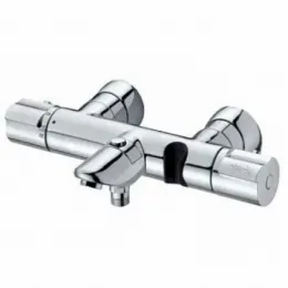 Настенный смеситель Saluto хром, с выходом на душ (без лейки), неповоротный излив, термостат E71085-CP Jacob Delafon