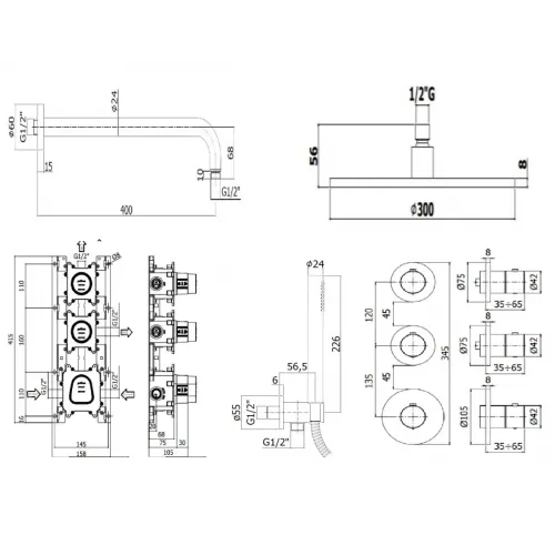 Комплект для душа PAFFONI Modular Box KITMB018CRKING