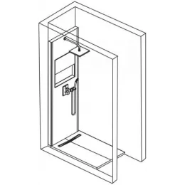 Душевой сет со стеновой панелью Ecrin 100х233,5 см, мрамор, квадратная лейка, подсветка, термостат, верхний душ, с лейкой E803021-D37 Jacob Delafon