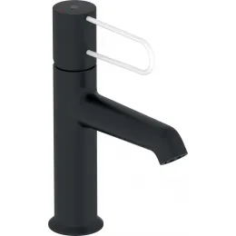 Смеситель для умывальника Odeon Rive Gauche белая ручка, чёрный цвет, неповоротный излив, без донного клапана E21029-00-BL Jacob Delafon
