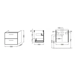 Модуль под раковину Ola 59,8х45х56 см, белый блестящий, производство Россия EB390RU-J5 Jacob Delafon