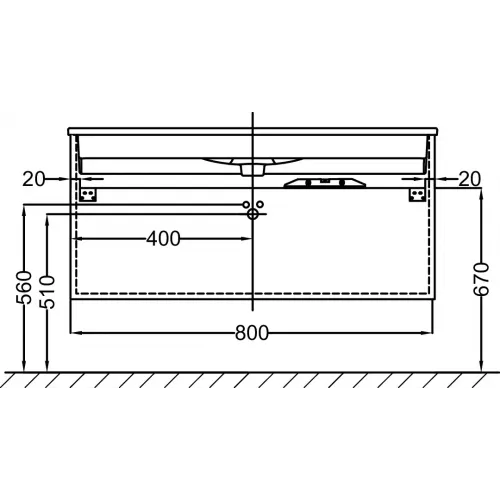 Модуль под раковину Vox 80х46х45,2 см, 2 ящика, белый, угловая ручка EB2078-R3-N18 Jacob Delafon
