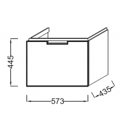 Модуль под раковину Reve 57х43,5х44,5 см, cветло-коричневый лак, 1 ящик, с бельевой корзиной EB1130-G80 Jacob Delafon