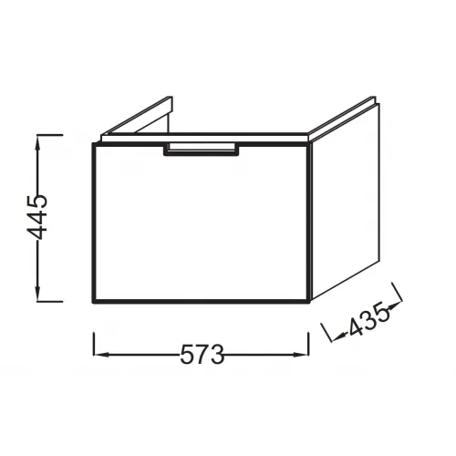 Модуль под раковину Reve 57х43,5х44,5 см, cветло-коричневый лак, 1 ящик, с бельевой корзиной EB1130-G80 Jacob Delafon