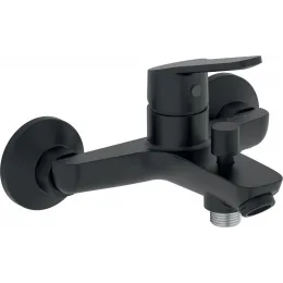 Настенный смеситель Aimé матовый, неповоротный излив, с выходом на душ (без лейки), чёрный цвет E29871-BL Jacob Delafon